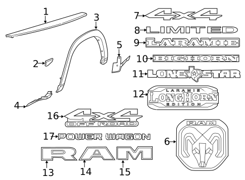 Exterior Trim - Pick UP Box for 2025 Ram 2500 #1