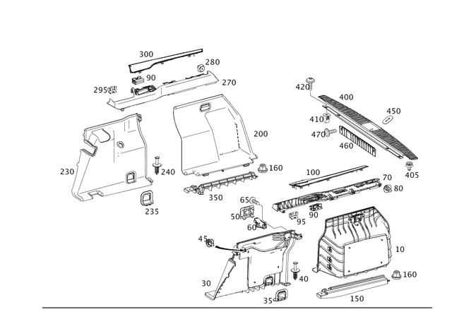 2126904541 - Special Equipment: Trim, Load Compartment for Mercedes-Benz: E350, E63 AMG, E63 AMG S Image image