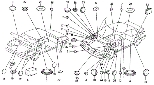 Grommet for 1990 Acura Legend #0