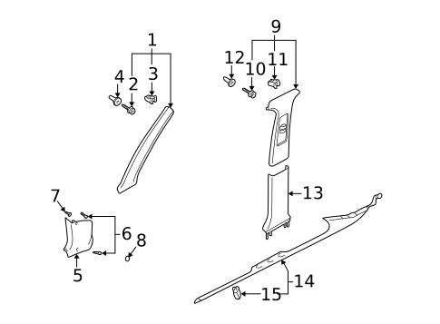 Interior Trim - Pillars for 2002 Volkswagen Passat #0