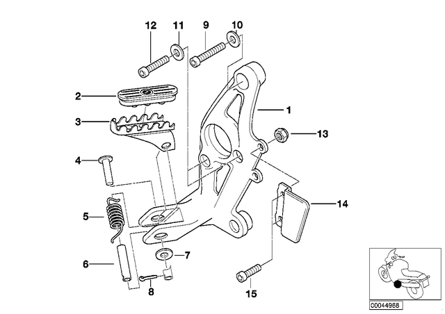 46717729282 - : Footrest, Right for BMW-Motorrad Image