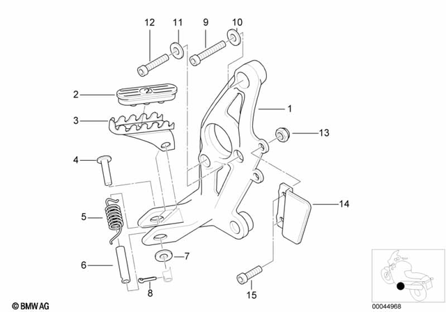 46712335598 - Frame and Mounting Parts: Footpeg Plate Right -  for BMW-Motorrad Image