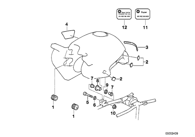 16112323615 - Fuel Supply: Bump Stop -  for BMW-Motorrad Image