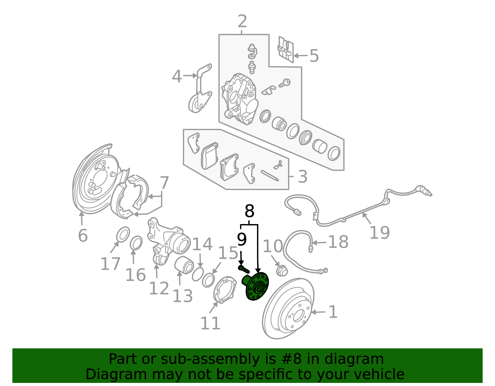 2005-2007 Subaru Impreza Hub Assembly 28462FE011 | Subaru Online Parts