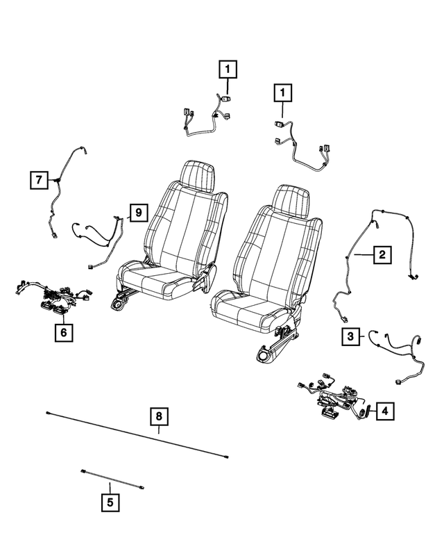 68298212AB - Electrical: Seat Recliner Wiring for Mopar Image