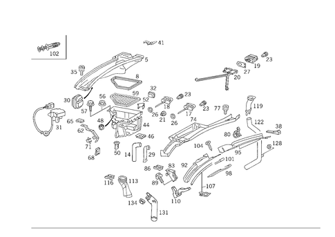 Water Baffle with Intake Shell for 1984 Mercedes-Benz 300SD #0