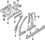 MR241740 - Body: Hinge Pillar for Mitsubishi: Mirage Image