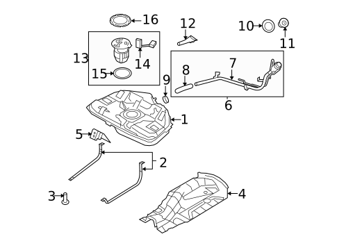 Fuel System Components for 2011 Ford Fusion #1