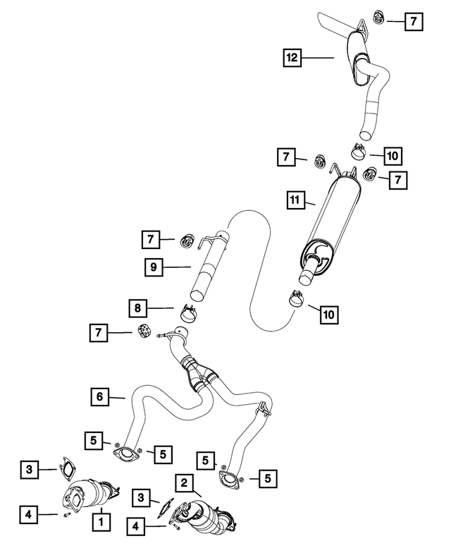 68092187AB - Exhaust: Exhaust Muffler for Mopar Image