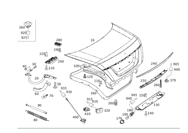 2167500075 - Trunk Lid: Trunk Lid for Mercedes-Benz: CL550, CL600, CL63 AMG, CL65 AMG Image image