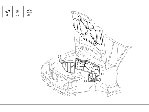 Engine Compartment Damping for 1999 Mercedes-Benz E430 #0