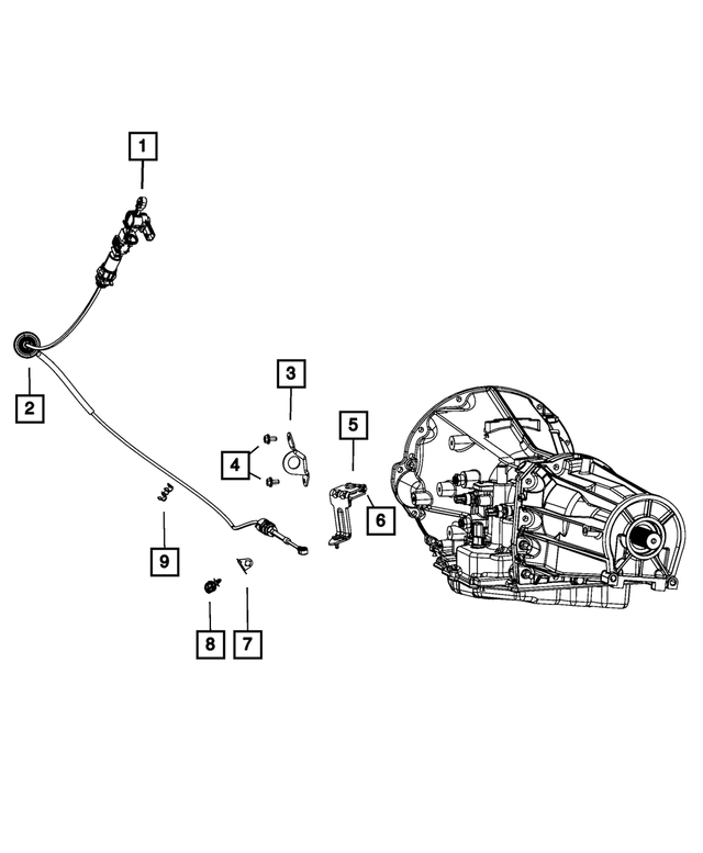 52110310AB - 42RLE; 4-Speed; Automatic Transmission: Shift Cable Bracket for Mopar Image