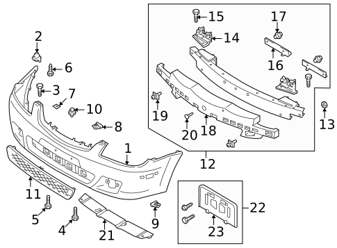Bumper & Components - Front for 2003 Mazda Protege5 #0