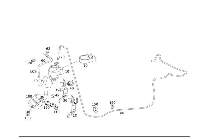 2214701281 - Fuel System: Holder for Mercedes-Benz: 300S, S400 Image image