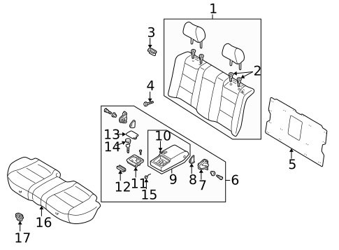 Rear Seat Components for 2002 Mazda Millenia #0