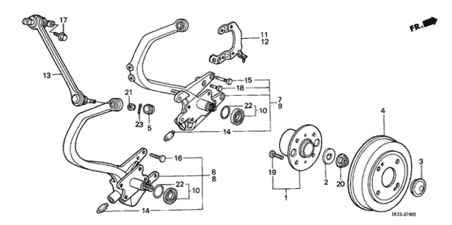 Rear Knuckle - Brake Drum for 1986 Honda Accord #0
