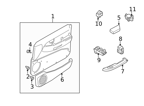 Interior Trim - Front Door for 2002 INFINITI QX4 #0