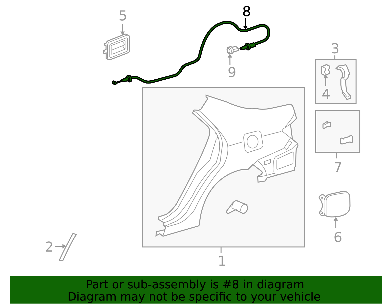 2009-2013 Toyota Corolla Release Cable 77035-12520 | Toyota Parts Center
