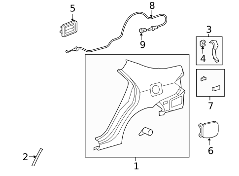 Quarter Panel & Components for 2012 Toyota Corolla #1