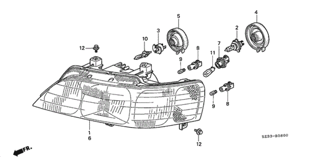Headlight ('96-'98) for 1998 Acura RL #0