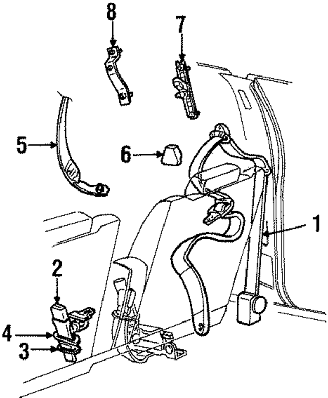 F5AZ54611B60E - Electrical: Center Seat Belt for Ford Image
