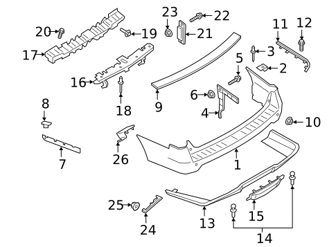 Bumper & Components - Rear for 2018 Lincoln Navigator #0