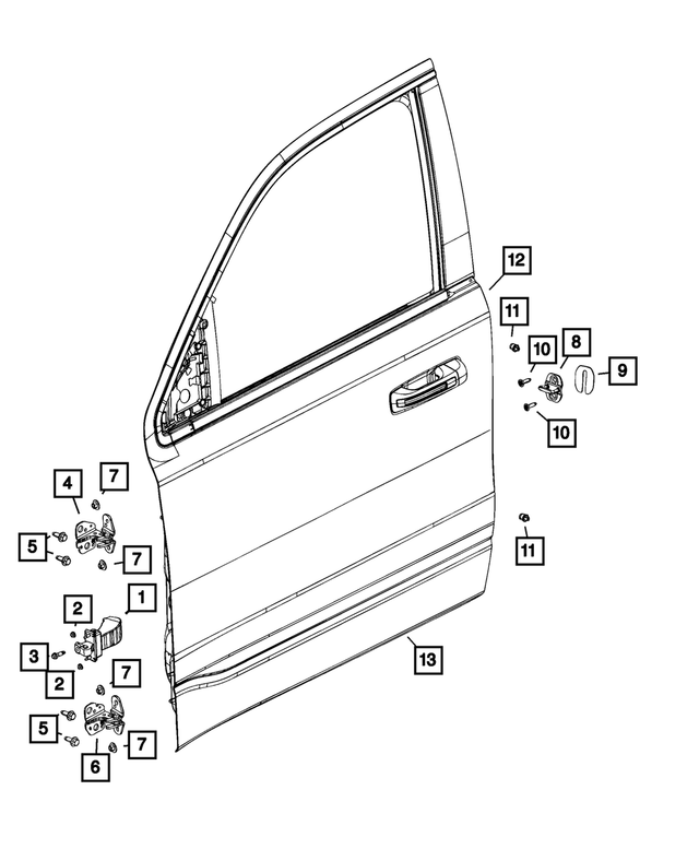 4589139AA - Doors, Door Mirrors and Related Parts: Door Latch Striker Spacer for Mopar Image