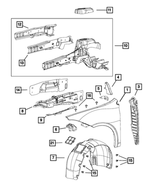 68082973AC - Body Sheet Metal Except Doors: Fender Panel, Left for Dodge: Dart Image