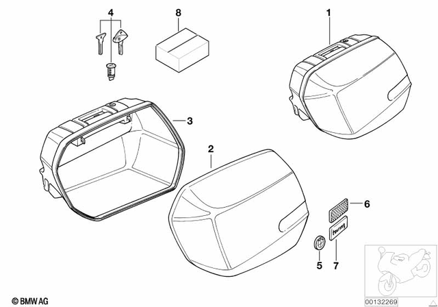 51252307617 - Frame and Mounting Parts: Set of Suitcase Locks with Code -  for BMW-Motorrad Image