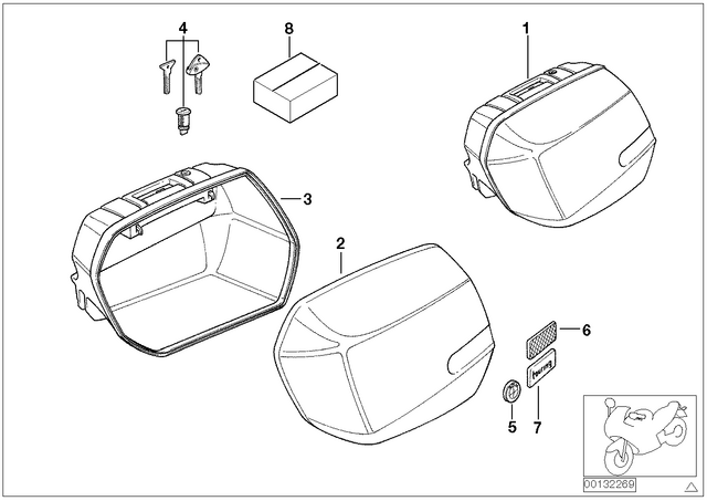 51252307617 - Frame and Mounting Parts: Set of Suitcase Locks with Code -  for BMW-Motorrad Image