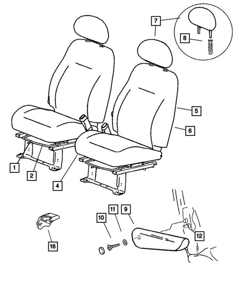 Front Seats and Attaching Parts for 2004 Chrysler PT Cruiser #6
