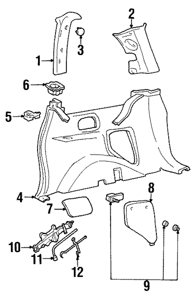 F2UZ15517C40A - Body: Upper Pillar Trim Retainer for Ford: E-350 Super Duty, E-450 Super Duty, Windstar Image