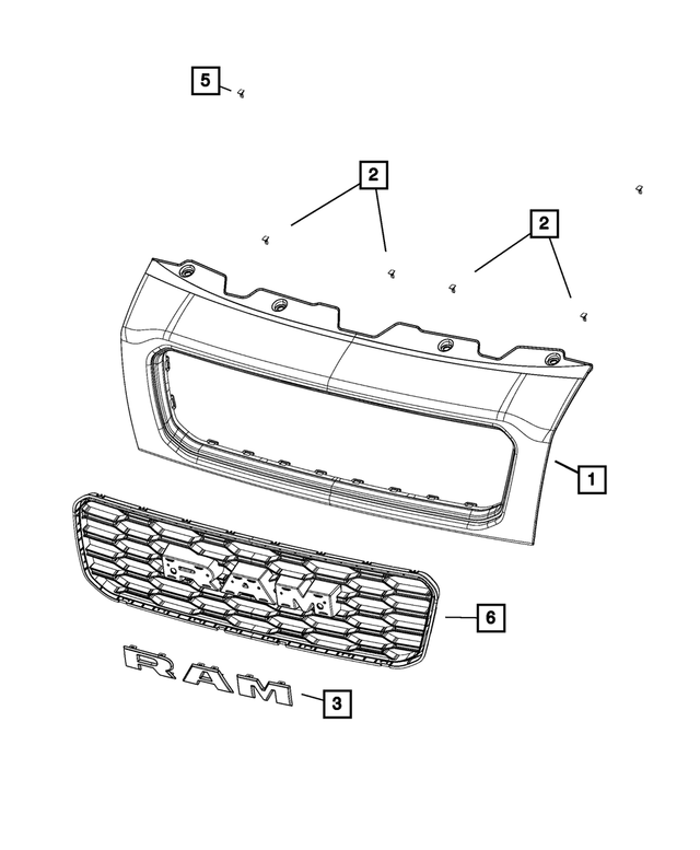 68095826AA - Exterior Ornamentation: Fastener for Mopar Image