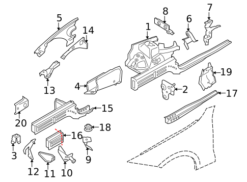 Structural Components & Rails for 2009 BMW 335d #1
