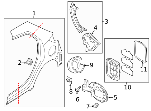 Quarter Panel & Components for 2011 Mazda 2 #0