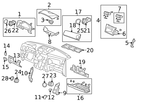 Instrument Panel Components for 2013 Honda Pilot #0