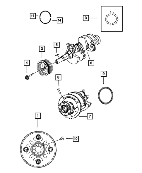Crankshaft, Piston, Drive Plate, Flywheel, and Damper for 2009 Dodge Caliber #1