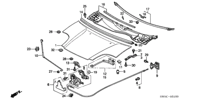Engine Hood for 2004 Acura NSX #0