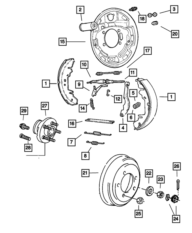 4883833AA - Service Brakes: Drum Shoe And Lining Kit for Mopar Image