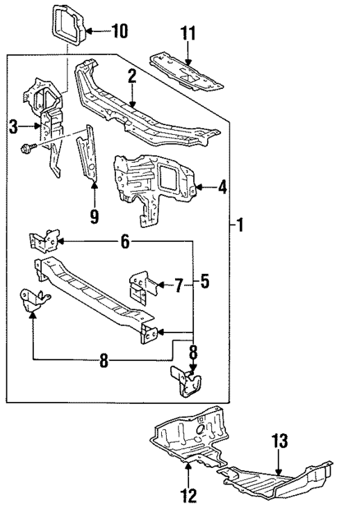 Radiator Support for 1996 Toyota Paseo #0
