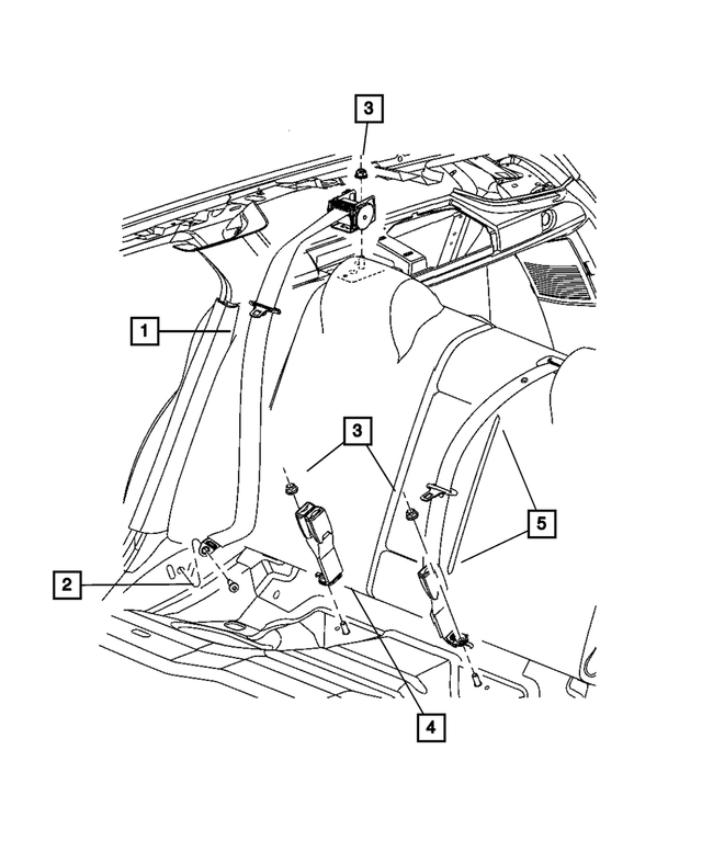 UX561D1AC - : Rear Inner Seat Belt for Mopar Image