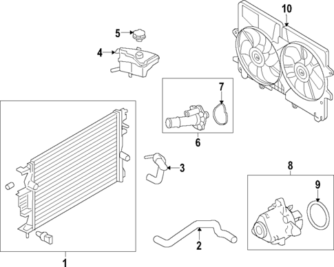 Radiator & Components for 2015 Ford Fusion #1