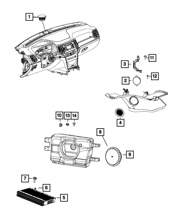 « 68057676AA –  : Haut-parleur Support, Côté Droit pour Mopar Image »