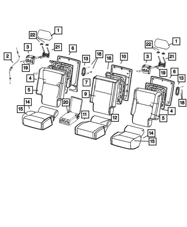 5183673AA - Interior Trim: Headrest Mechanism Cover for Mopar Image image