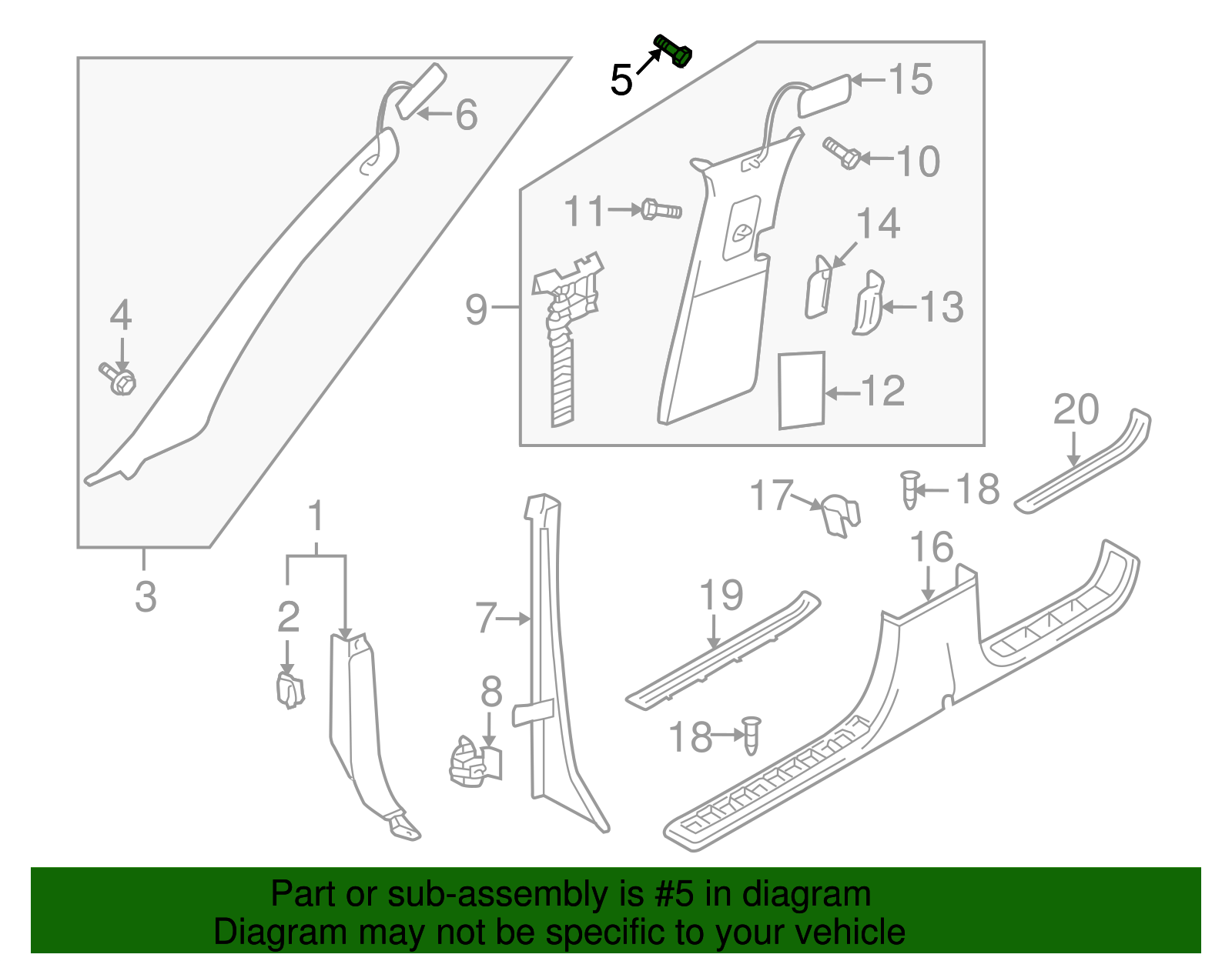 Upper Pillar Trim Screw - Porsche (N-106-768-01)