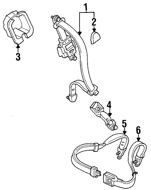 Rear Seat Belts for 1998 Isuzu Oasis #0
