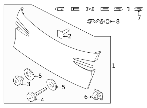 Exterior Trim - Lift Gate for 2023 Genesis GV60 #0