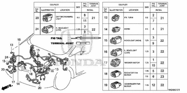 Electrical Connectors (FR.) (2) for 2015 Honda Civic #0