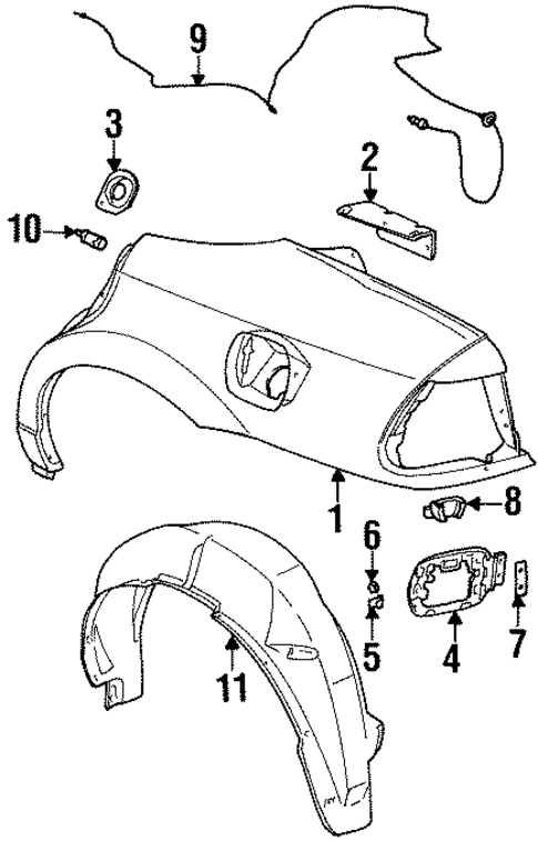 Fuel Door for 1996 Saturn SL1 #0