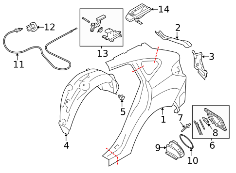 Quarter Panel & Components for 2012 Subaru Impreza #1